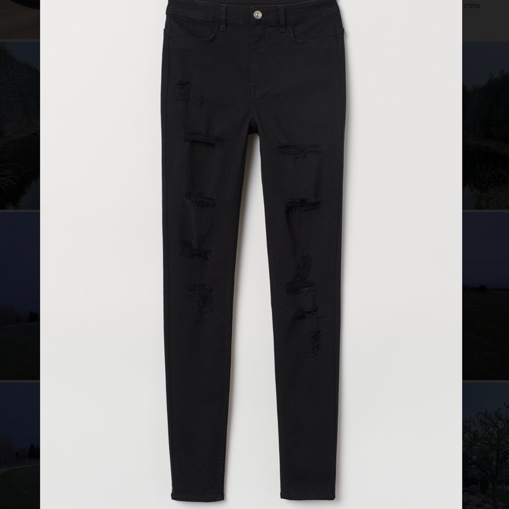 H&M distressed high waisted jeans